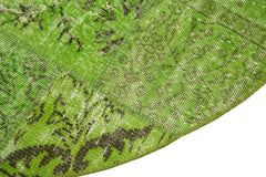 Handmade Area Rug - Kirk Yama Green Patchwork Cotton Wool Carpet 6'7''x6'7''