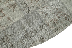 Kirk Yama Grey Patchwork Cotton Wool Handmade Area Rug 4'11'' x 4'11''