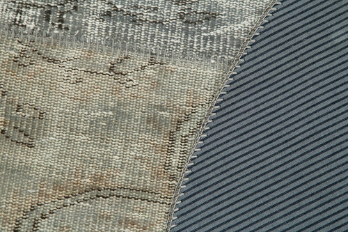 Kirk Yama Grey Patchwork Cotton Wool Handmade Area Rug 4'11'' x 4'11''