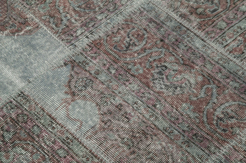 Kirk Yama Grey Patchwork Cotton Wool Handmade Area Rug 4'11'' x 4'11''