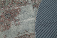 Kirk Yama Grey Patchwork Cotton Wool Handmade Area Rug 4'11'' x 4'11''