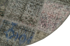 Handmade Area Rug – Grey Patchwork Cotton Wool Vintage Hand Woven Carpet 4x4 Ft