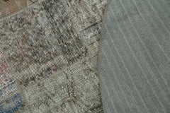 Handmade Area Rug – Grey Patchwork Cotton Wool Vintage Hand Woven Carpet 4x4 Ft