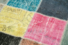 Kirk Yama Multy Patchwork Cotton Wool Handmade Area Rug 4'9'' x 4'9''