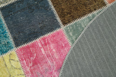 Kirk Yama Multy Patchwork Cotton Wool Handmade Area Rug 4'9'' x 4'9''