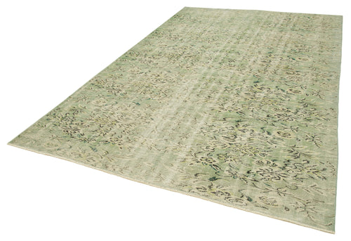 Vintage Green Vintage Cotton Wool Handmade Area Rug 7'3'' x 11'0''