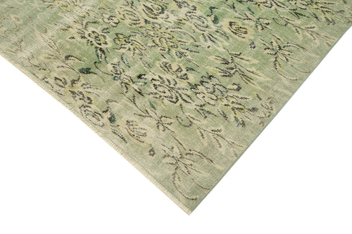 Vintage Green Vintage Cotton Wool Handmade Area Rug 7'3'' x 11'0''