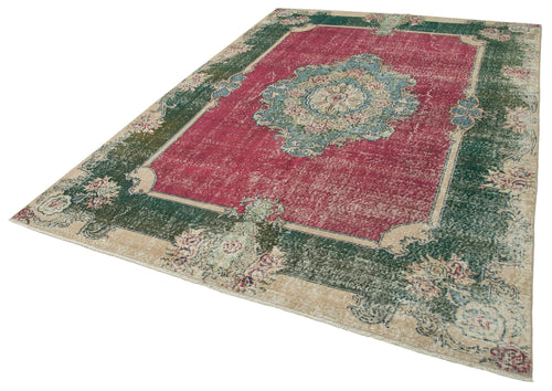 Vintage Beige Vintage Cotton Wool Handmade Area Rug 7'0'' x 10'1''