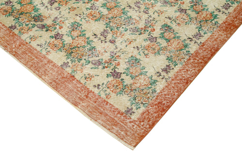 Vintage Beige Vintage Cotton Wool Handmade Area Rug 6'8'' x 10'6''