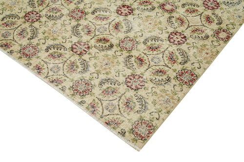 Vintage Beige Vintage Cotton Wool Handmade Area Rug 6'9'' x 10'7''