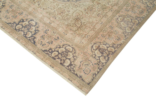 Kayseri Vintage Beige Vintage Cotton Wool Handmade Area Rug 7'4'' x 10'4''