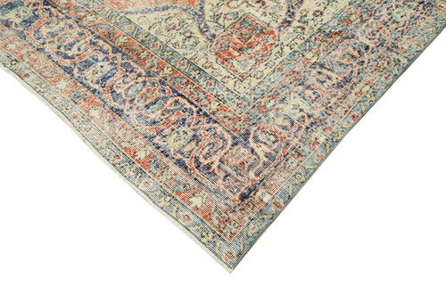 Vintage Beige Vintage Cotton Wool Handmade Area Rug 6'9'' x 10'9''