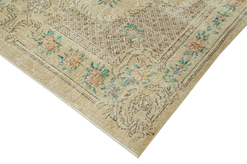 Vintage Beige Vintage Cotton Wool Handmade Area Rug 6'10'' x 11'1''