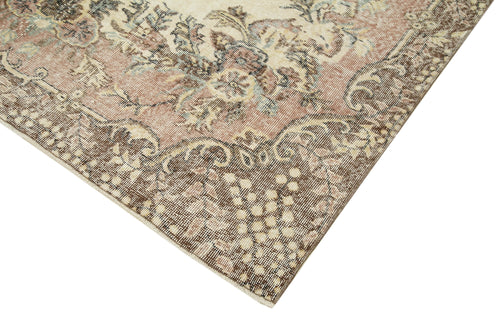 Vintage Beige Vintage Cotton Wool Handmade Area Rug 6'9'' x 11'2''