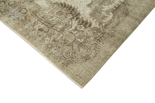 Vintage Beige Vintage Cotton Wool Handmade Area Rug 6'10'' x 10'9''