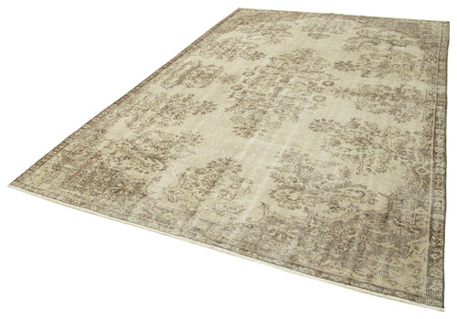 Vintage Beige Vintage Cotton Wool Handmade Area Rug 7'0'' x 10'8''