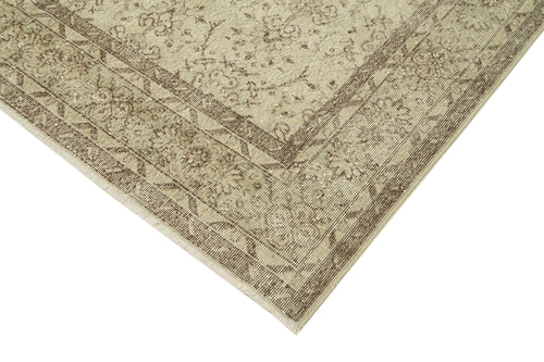 Vintage Beige Vintage Cotton Wool Handmade Area Rug 7'1'' x 10'8''