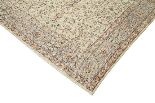 Vintage Beige Vintage Cotton Wool Handmade Area Rug 6'11'' x 10'4''