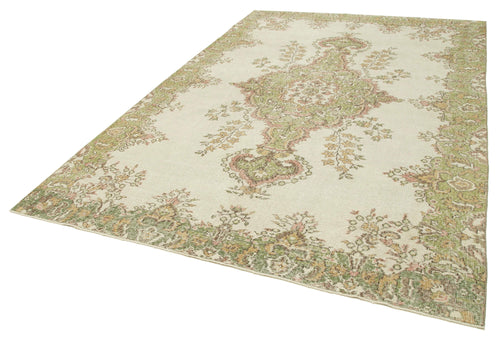 Vintage Beige Vintage Cotton Wool Handmade Area Rug 6'11'' x 10'0''