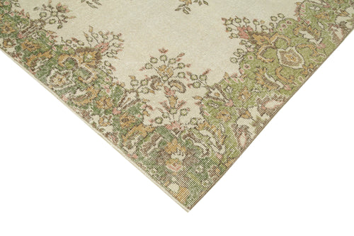 Vintage Beige Vintage Cotton Wool Handmade Area Rug 6'11'' x 10'0''