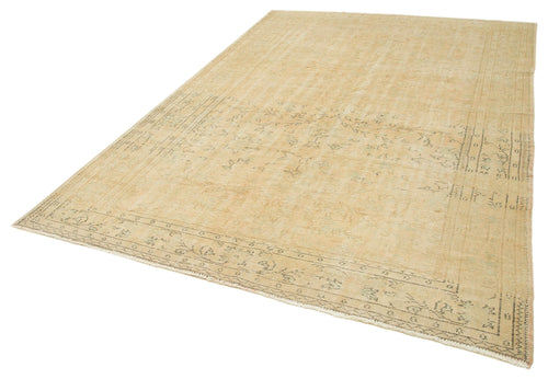 Vintage Beige Vintage Cotton Wool Handmade Area Rug 7'0'' x 10'4''