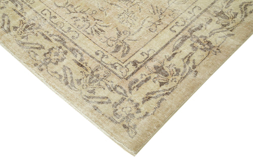 Vintage Beige Vintage Cotton Wool Handmade Area Rug 7'3'' x 10'1''