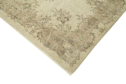 Vintage Beige Vintage Cotton Wool Handmade Area Rug 6'10'' x 10'3''