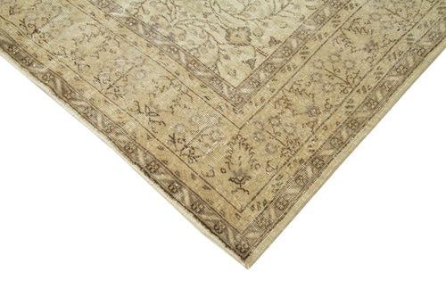 Vintage Beige Vintage Cotton Wool Handmade Area Rug 6'10'' x 10'3''