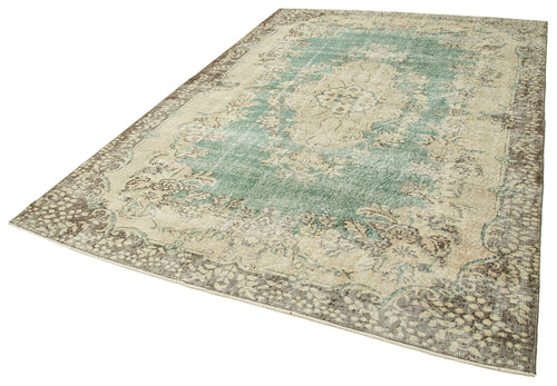 Vintage Beige Vintage Cotton Wool Handmade Area Rug 7'0'' x 10'0''