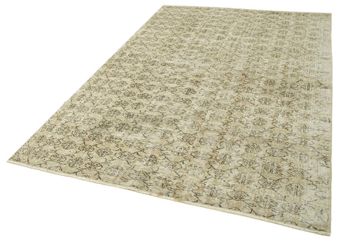 Vintage Beige Vintage Cotton Wool Handmade Area Rug 5'10'' x 9'0''