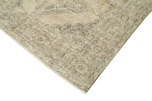 Vintage Beige Vintage Cotton Wool Handmade Area Rug 4'10'' x 10'9''