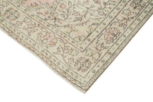 Vintage Beige Vintage Cotton Wool Handmade Area Rug 5'1'' x 8'10''