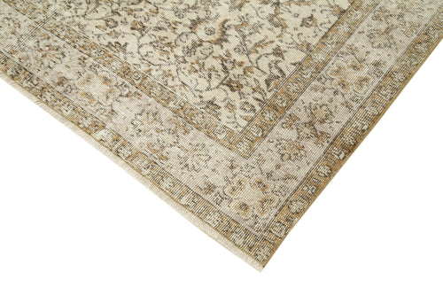 Vintage Beige Vintage Cotton Wool Handmade Area Rug 5'8'' x 9'1''