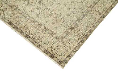 Vintage Beige Vintage Cotton Wool Handmade Area Rug 5'5'' x 8'11''