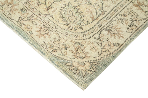 Vintage Beige Vintage Cotton Wool Handmade Area Rug 5'4'' x 9'1''