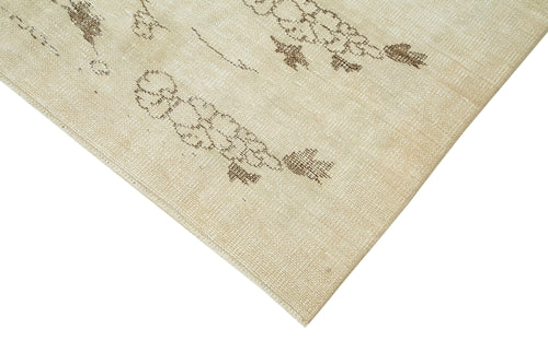 Vintage Beige Vintage Cotton Wool Handmade Area Rug 5'7'' x 8'7''