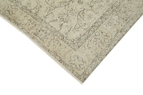 Vintage Beige Vintage Cotton Wool Handmade Area Rug 5'8'' x 9'1''