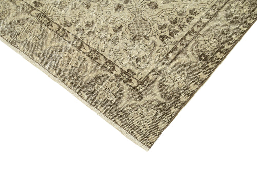 Vintage Beige Vintage Cotton Wool Handmade Area Rug 5'5'' x 9'5''