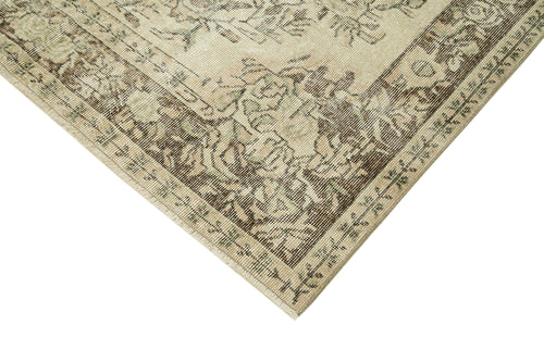 Vintage Beige Vintage Cotton Wool Handmade Area Rug 5'5'' x 9'0''