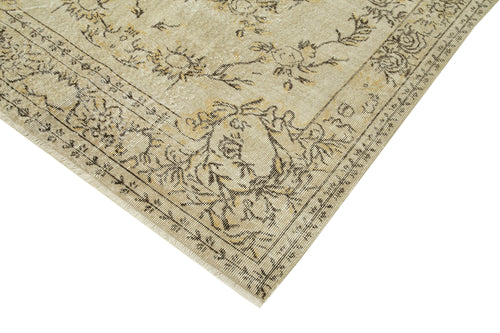 Vintage Beige Vintage Cotton Wool Handmade Area Rug 5'3'' x 8'7''