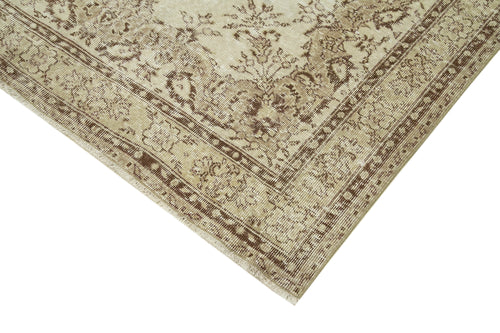Vintage Beige Vintage Cotton Wool Handmade Area Rug 5'8'' x 8'4''