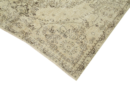 Vintage Beige Vintage Cotton Wool Handmade Area Rug 5'4'' x 9'3''