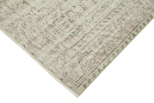Vintage Beige Vintage Cotton Wool Handmade Area Rug 5'9'' x 9'1''