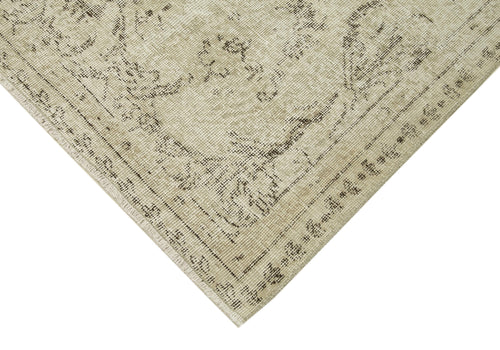 Vintage Beige Vintage Cotton Wool Handmade Area Rug 5'3'' x 9'3''