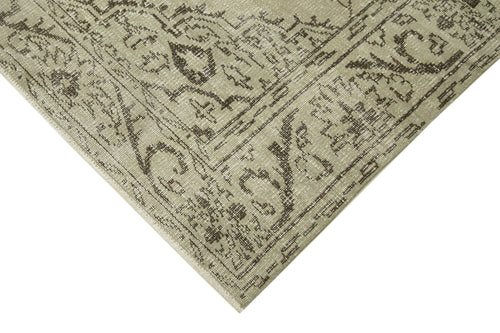 Vintage Beige Vintage Cotton Wool Handmade Area Rug 6'4'' x 9'5''