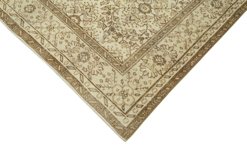 Vintage Beige Vintage Cotton Wool Handmade Area Rug 5'8'' x 9'4''