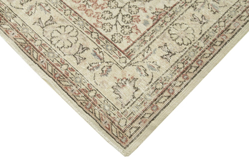 Vintage Beige Vintage Cotton Wool Handmade Area Rug 5'3'' x 8'10''