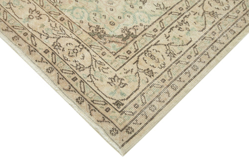 Vintage Beige Vintage Cotton Wool Handmade Area Rug 5'7'' x 9'2''