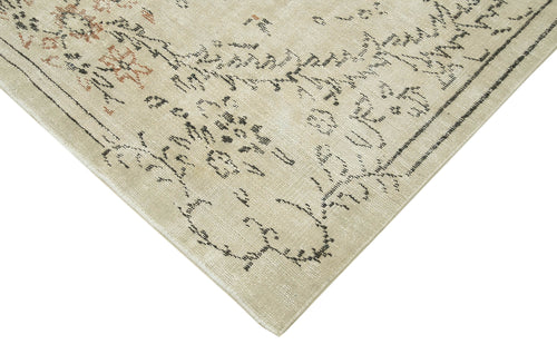 Vintage Beige Vintage Cotton Wool Handmade Area Rug 5'2'' x 8'5''