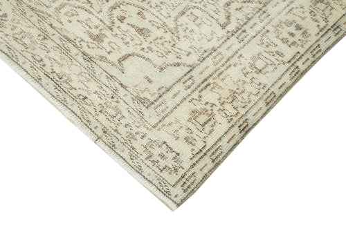 Vintage Beige Vintage Cotton Wool Handmade Area Rug 5'4'' x 8'10''